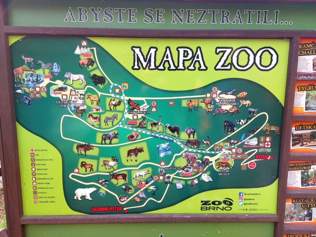 Zoo Brno mapa