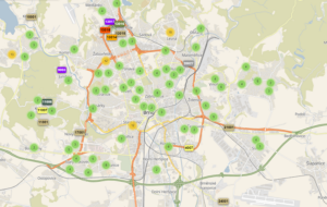 Mapa volebních místností v Brně